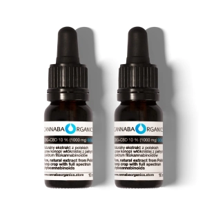 Olejek CBG + CBD 10% bez chlorofilu w zestawie 2 buteleczek 10 ml